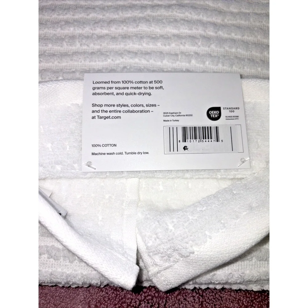 Parachute Terry Dot Hand Towel in White - 100% Cotton - 1 Towel